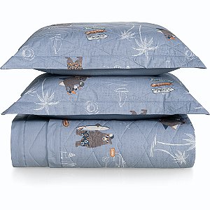Jogo de Colcha Karsten Surf 200 Fios 3 Peças Casal Azul