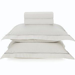 Jogo de Cama Karsten Deliz 200 Fios 4 Peças Casal Branco