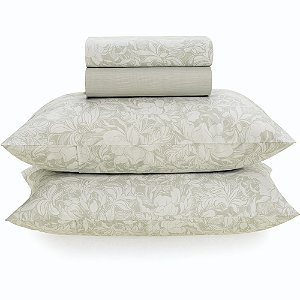 Jogo de Cama Karsten Aisha 160 Fios 4 Peças King Cinza