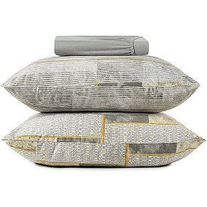 Jogo de Cama Altenburg Athos Malha 3 Peças King Cinza