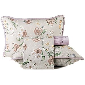 Jogo de Cama Altenburg Lilys Malha 4 Peças King Rosa