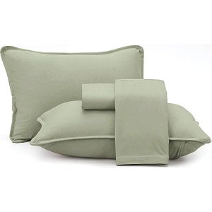 Jogo de Cama Altenburg Bond Malha 4 Peças Casal Verde