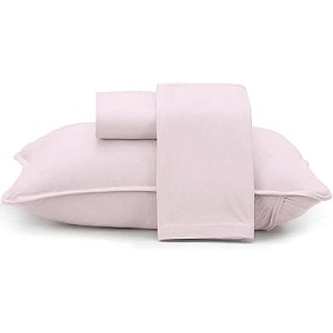 Jogo de Cama Altenburg Natural Malha 3 Peças Solteiro Rosa