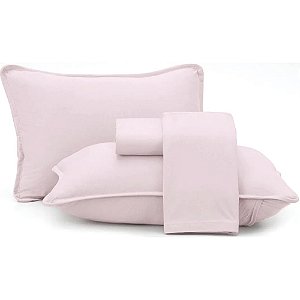 Jogo de Cama Altenburg Natural Malha 4 Peças Casal Rosê
