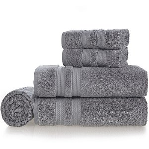 Jogo de Banho Karsten Unika Felpudo 5 Peças Cinza