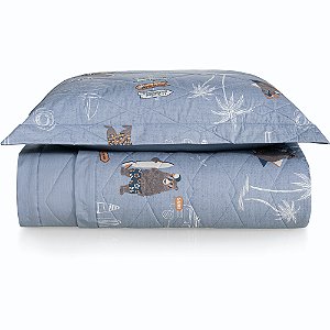 Jogo de Colcha Karsten Surf 200 Fios 2 Peças Solteiro Azul