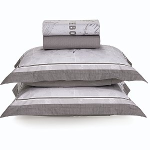 Jogo de Cama Karsten Campeonato 200 Fios 4 Peças Casal Cinza