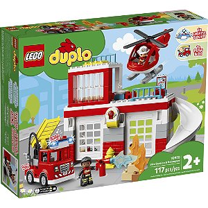 Lego Duplo Quartel Bombeiros e Helicoptero 10970 com 117pcs