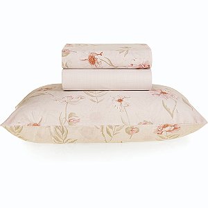 Jogo de Cama Karsten Mai 160 Fios 3 Peças Solteiro Bege