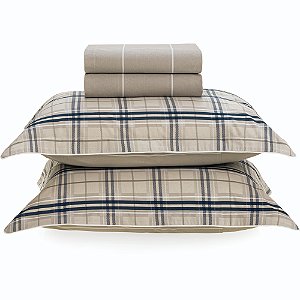 Jogo de Cama Karsten Hector 200 Fios 4 Peças Queen Bege