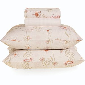 Jogo de Cama Karsten Mai 160 Fios 4 Peças Queen Bege