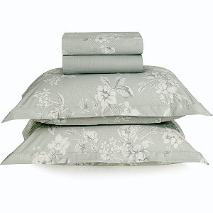 Jogo de Cama Karsten Melissa 200 Fios 4 Peças Casal Verde