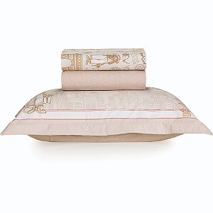Jogo de Cama Karsten Viajante 200 Fios 3 Peças Solteiro Rosa