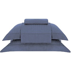 Jogo de Cama Buddemeyer Square 300 Fios 4 Peças Queen Azul