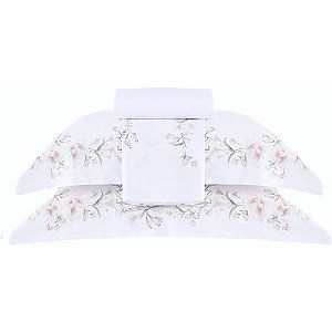 Jogo de Cama Buddemeyer Orquidario 180 Fios 4 Peças Queen