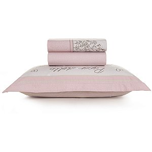 Jogo de Cama Karsten Bia 200 Fios 3 Peças Solteiro Rosa