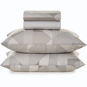 Jogo de Cama Karsten Blasius 160 Fios 4 Peças King Cinza