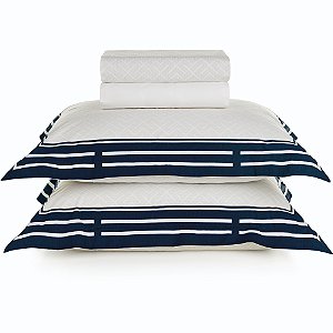 Jogo de Cama Karsten Barcelos 200 Fios 4 Peças Queen Branco