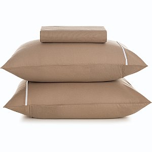 Jogo de Cama Karsten Noah 160 Fios 3 Peças King Marrom