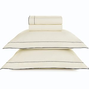 Jogo de Cama Karsten Bali 200 Fios 4 Peças Casal Off White