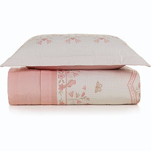 Jogo de Colcha Karsten Emilia 200 Fios 2 Peças Solteiro Rosa