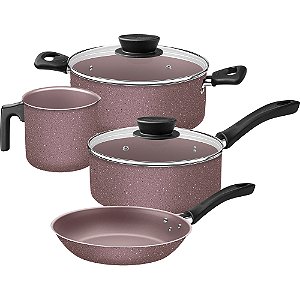 Jogo de Panela Tramontina Linz 4 Peças Antiaderente Rosa