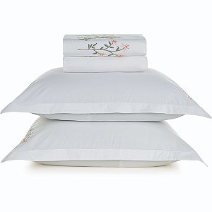 Jogo de Cama Karsten Briana 200 Fios 4 Peças Queen Branco