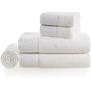 Jogo de Banhão Karsten Antonia Felpudo 5 Peças Branco Branco