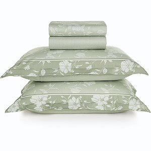 Jogo de Cama Karsten Amara 300 Fios Egypt 4 Peças King Verde