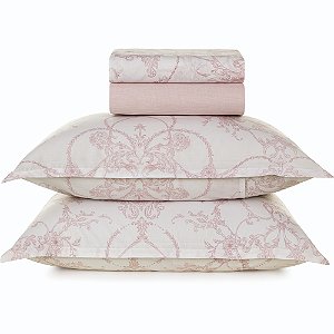 Jogo de Cama Karsten Prisma 160 Fios 4 Peças Casal Rosa
