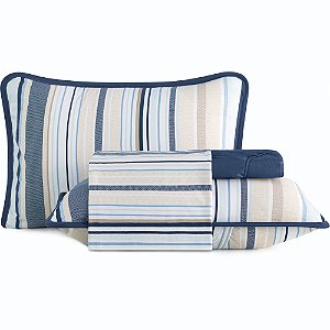Jogo de Cama Altenburg Horizons Malha 4 Peças Queen Marinho