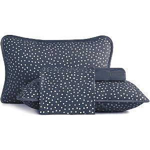 Jogo de Cama Altenburg Bits Malha 4 Peças Queen Marinho