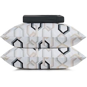 Jogo de Cama Altenburg Lins Malha 3 Peças Queen Preto