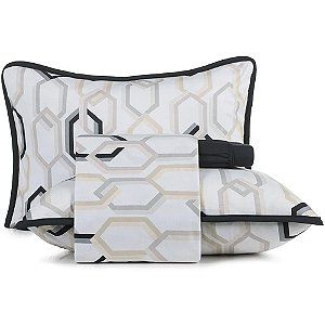 Jogo de Cama Altenburg Lins Malha 4 Peças Queen Preto
