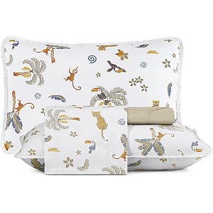 Jogo de Cama Altenburg Amazonia Malha 4 Peças Casal Bege