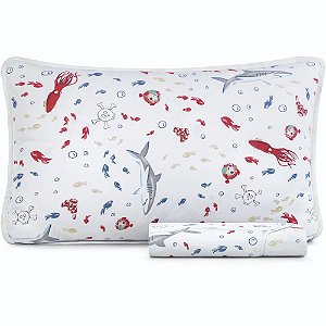Jogo de Cama Altenburg Nautico Malha 2 Peças Solteiro Branco