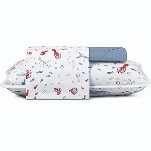 Jogo de Cama Altenburg Nautico Malha 3 Peças Solteiro Branco
