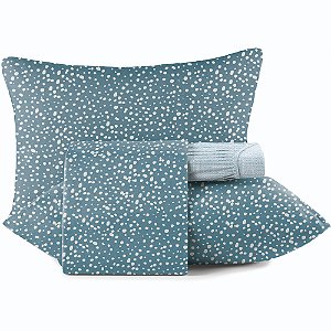 Jogo de Cama Altenburg Bossa Malharia 4 Peças Queen Azul