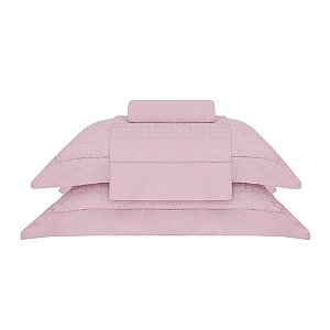 Jogo de Cama Buddemeyer Square 300 Fios 4 Peças Queen Rosa