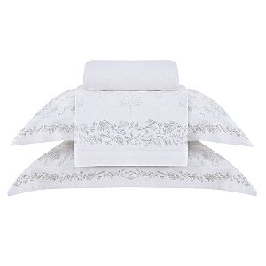 Jogo de Cama Buddemeyer Majestic 200 Fios 4 Peças King Cinza