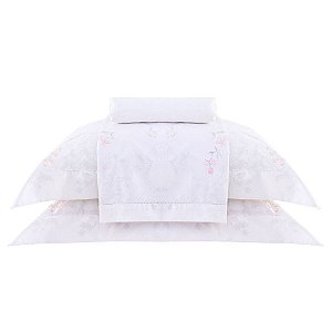 Jogo de Cama Buddemeyer Verbena 180 Fios 4 Peças King Branco