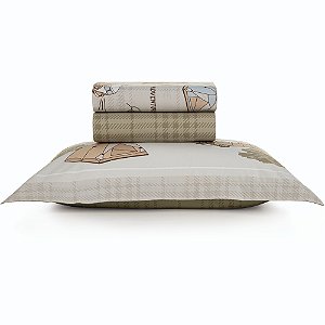 Jogo Cama Karsten Aventura 200 Fios 3 Peças Solteiro Verde