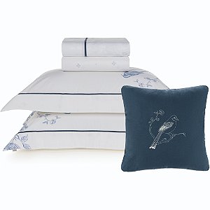 Jogo de Cama Karsten Dora 200 Fios 5 Peças Casal Branco