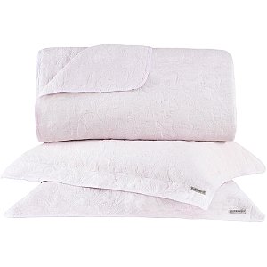 Jogo de Colcha Buddemeyer Hanna Jacquard 3 Peças Queen Rosa