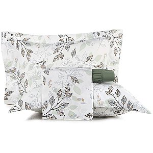 Jogo de Cama Altenburg Folhagem TA 4 Peças Casal Verde