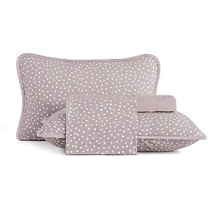 Jogo de Cama Altenburg Bits Malha 4 Peças King Rosa