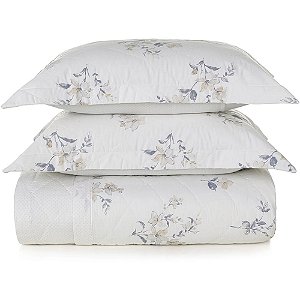 Jogo de Colcha Karsten Lucille 300 Fios 3 Peças Queen Branco