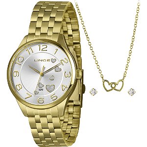 Kit Relógio Lince Shine LRGH245L40 K0E8S2KX Dourado Feminino