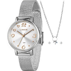 Kit Relógio Lince Shine LRMM043L34 K0EUS2SX Prata Feminino