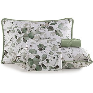 Jogo de Cama Lynel Lyana Malha 4 Peças Queen Verde